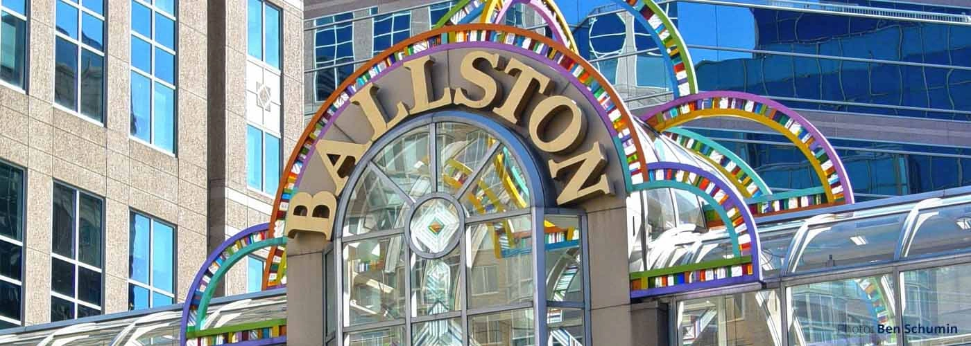 Photo of the Ballston Pedestrian bridge in Arlington Virginia