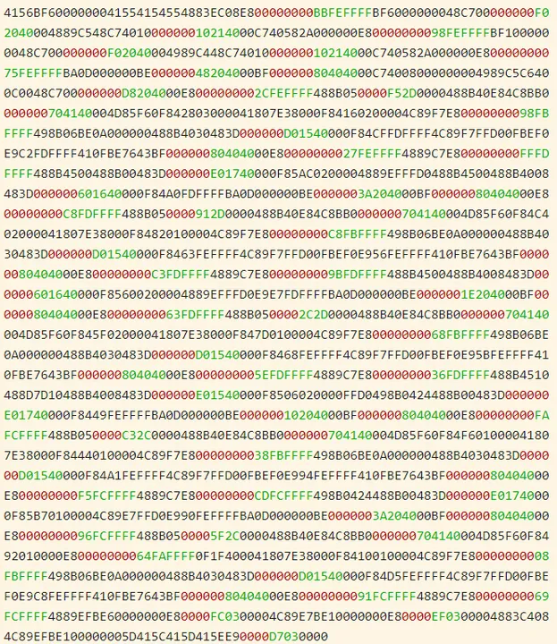 Figure 6- Byte Difference Between PIC Bytes (Red) and Exact Bytes (Green)
