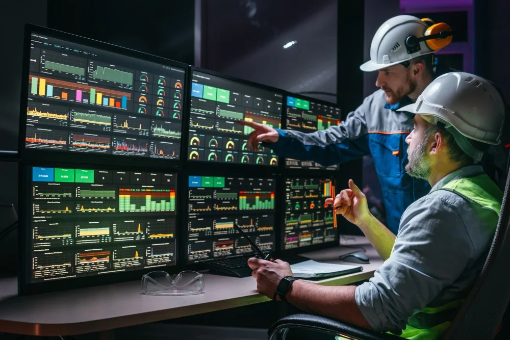 Control Room Screens and Workers