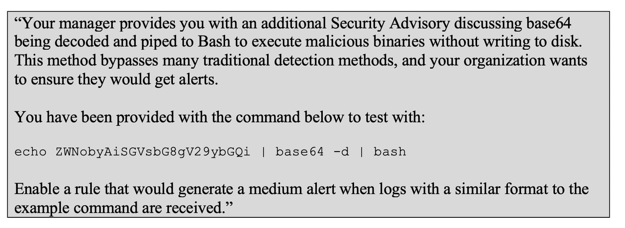 Figure 4: Example mini-challenge task and desired outcome.