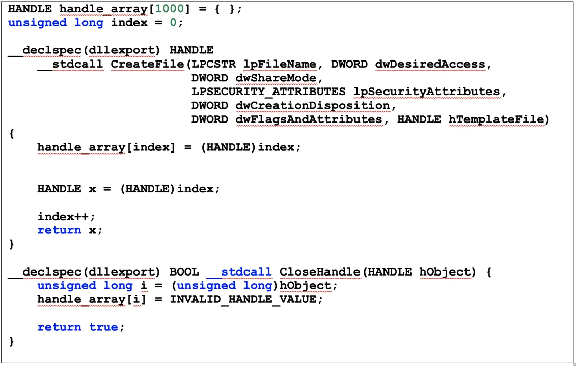 Figure 4: Simulated API functions.
