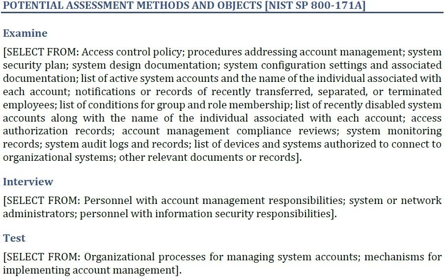 Potential Assessment Methods and Objects